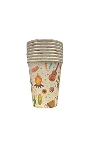 COPO DE PAPEL FESTA JUNINA 250ML  C/ 8 UN.