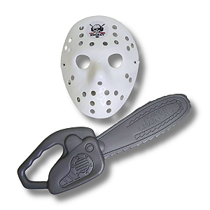 KIT MASCARA JASON E MOTOSSERRA HALLOWEEN UN.