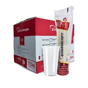 Copo Descartável 770ml Resistente PP Transparente Cristalcopo Caixa com 600 Unidades
