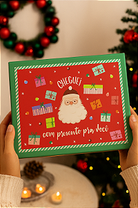 Caixa de Natal Papai Noel - Retangular 24,5x18 cm