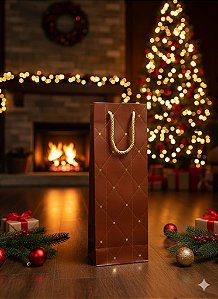 Sacola Premium Natal p/ Vinho/Champanhe und.