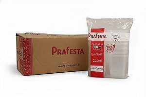 Caixa Pote c/ Tampa 350ml Quadrado Prafesta - c/ 240 und.
