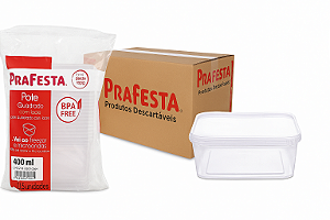 Caixa Pote c/ Lacre 400ml Quadrado Prafesta - c/ 200 und.