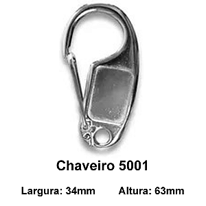 Chaveiro mosquetão anzol modelo 5001 Niquelado