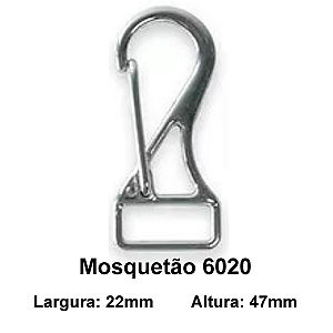 Mosquetão vazado modelo 6020 Niquelado