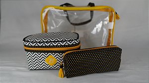 Kit Necessaire Amarela feminina