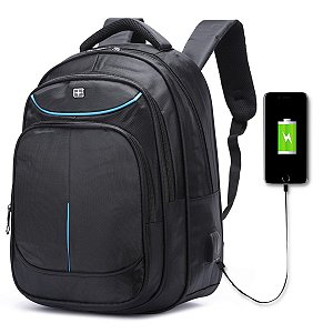 Mochila Masculina Faculdade Impermeável Resistente Usb