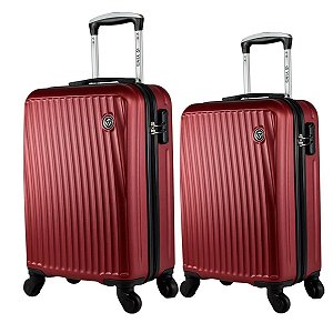 Kit Mala De Viagem Bordo 2 Peças 360º Rígida Resistente Abs