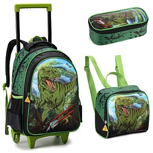 Kit Mochila Escolar Dinossauro Menino