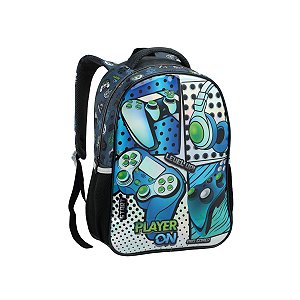 Mochila Costas Gamer Player On Meninos Escolar Jogos