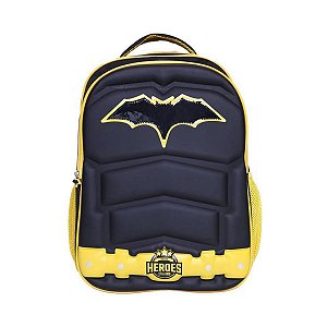 Mochila Costas Herói Morcego Preto Meninos Escolar Infantil