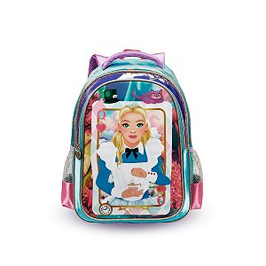 Mochila Costas Princesa País Das Maravilhas Menina Escolar