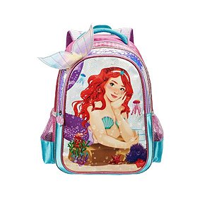 Mochila Costas Infantil Princesa Sereia Do Mar Menina Escola