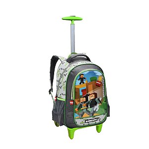 Mochila Rodinha Gamecraft Jogos Escolar Meninos Fast Bag