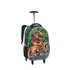 Mochila Rodinha Infantil Dinossauro Meninos Escolar Fast Bag
