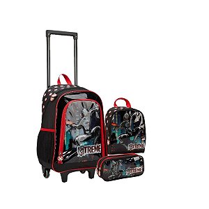 Kit Mochila Rodinha Infantil Menino Masculina Aranha Spider
