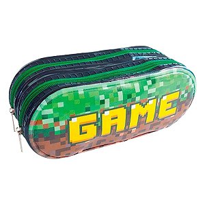 Estojo Escolar Duplo Ideal Menino Oraganizador Game