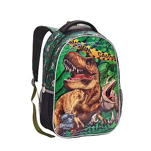 Mochila Costas Dinossauro Meninos Infantil Escolar Verde