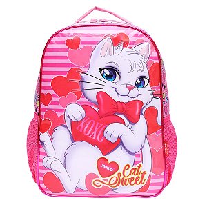 Mochila Gatinho Infantil De Costas Menina Escolar