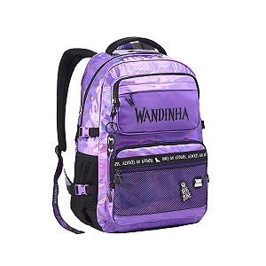 Mochila Costas Wandinha Addams Escolar Holográfica Infantil