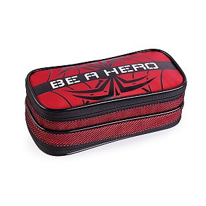 Estojo Escolar Spider 2 Divisórias Herói Aranha Resistente