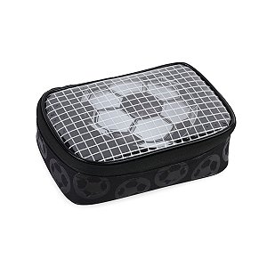 Estojo Box Bola De Futebol Escolar Meninos Com Divisórias