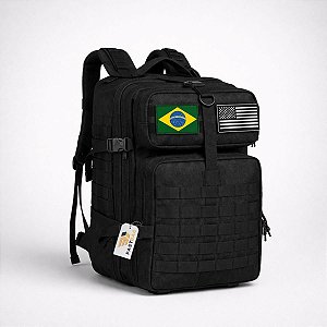 Mochila Grande Tática 50l Resistente Para Trabalho Militar Viagem Fast Bag Preto Liso