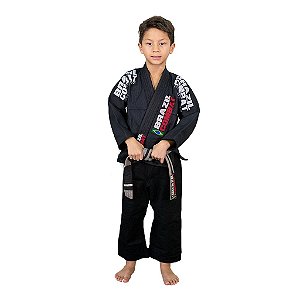Kimono Jiu-JItsu Infantil Xtra-Lite Preto Brazil Combat