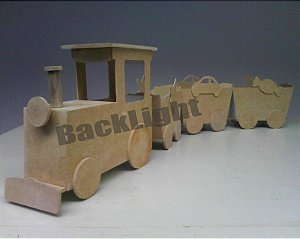 Trenzinho em MDF cru para decoração de mesa de festa infantil