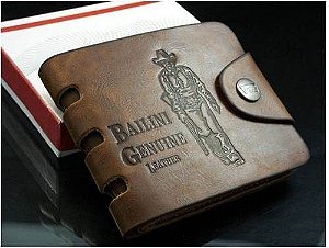 Carteira De Couro Bailine Genuine Frete Grátis