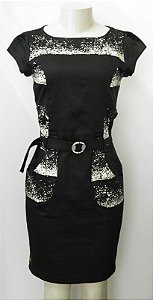 Vestido em cotton satin preto P