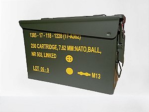 Caixa Munição Ponto 30 Metal Ammo Box Novo Exército Militar