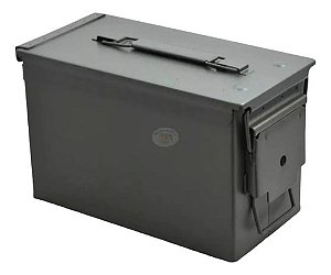 Caixa Munição Ponto 50 Metal  Ferramenta Exército Milita Bbs