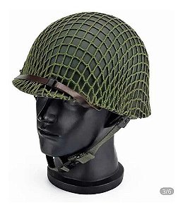 Capacete M1 Aço Segunda Guerra Acompanha Rede Parte Interna