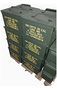 Caixa Munição Ponto 50 Metal  Ferramenta Exército Camping