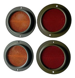 Jogo Refletor Olho De Gato Para Jeeps E Viaturas Militares