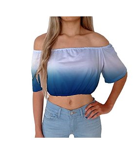 Cropped Ciganinha | Degrade Azul