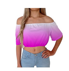 Cropped Ciganinha | Degrade Rosa