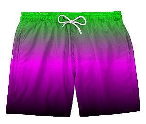 Short Masculino de Tactel | Degradê Verde e Roxo