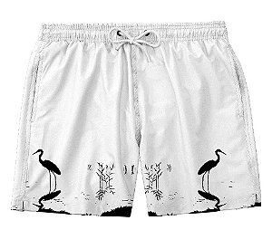 Short Masculino de Tactel | Flamingos P&B