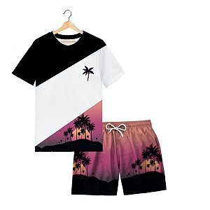Conjunto Masculino Camiseta e Short Tactel | Coqueiros