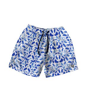Short Masculino de Tactel | Folhas Azuis