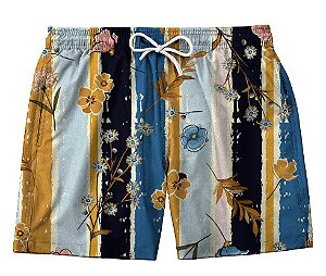 Short Masculino de Tactel | Flores Vintage