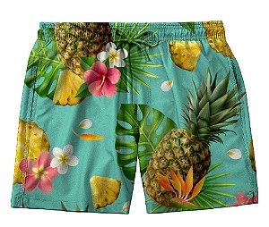 Short Masculino de Tactel | Abacaxi Frutas