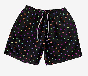 Short Masculino de Tactel | Triângulos Neon