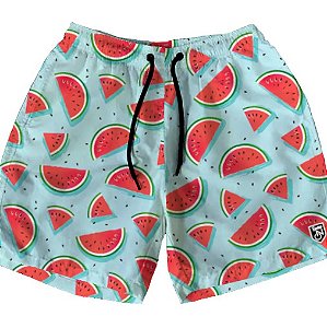 Short Masculino de Tactel | Melancias Fundo Azul