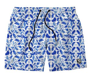 Short Masculino de Tactel | Folhas Azul