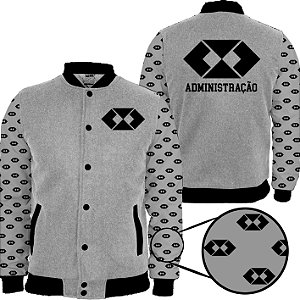 Universitários - Jaqueta College Mangas Estampadas - Curso Administração 1
