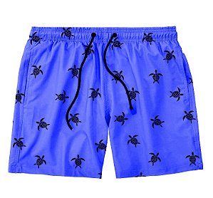 Short Masculino de Tactel | Azul Tartarugas