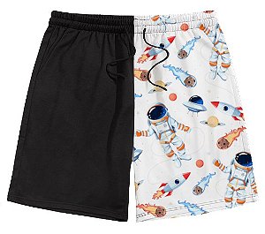 Bermuda Masculina de Moletom |  P&B Astronautas